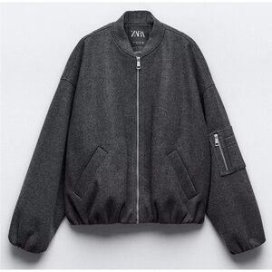 Zara Men's Charcoal Bomber Jacket